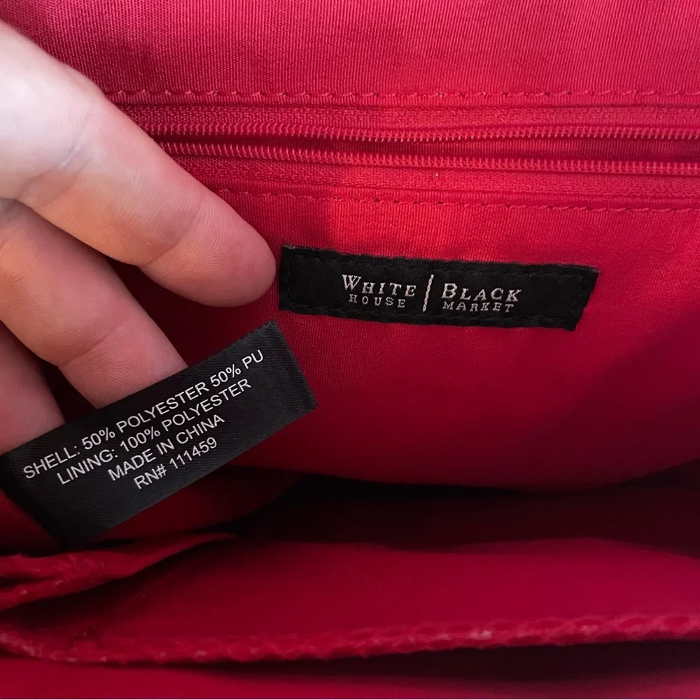 White House Black Market Red Purse Snake‎ print